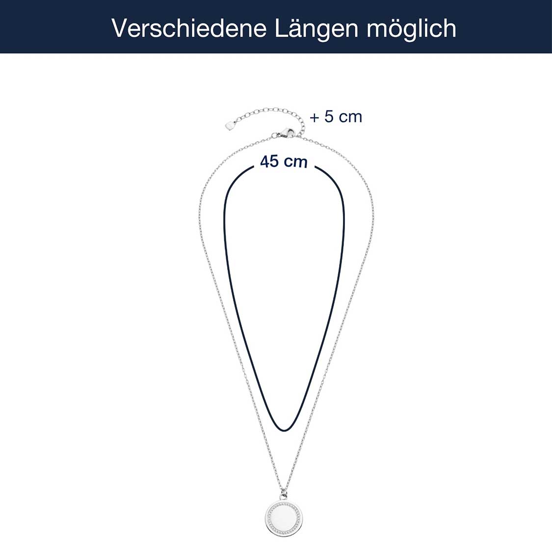 Massangaben zu Halskette FERRARA 45 cm
