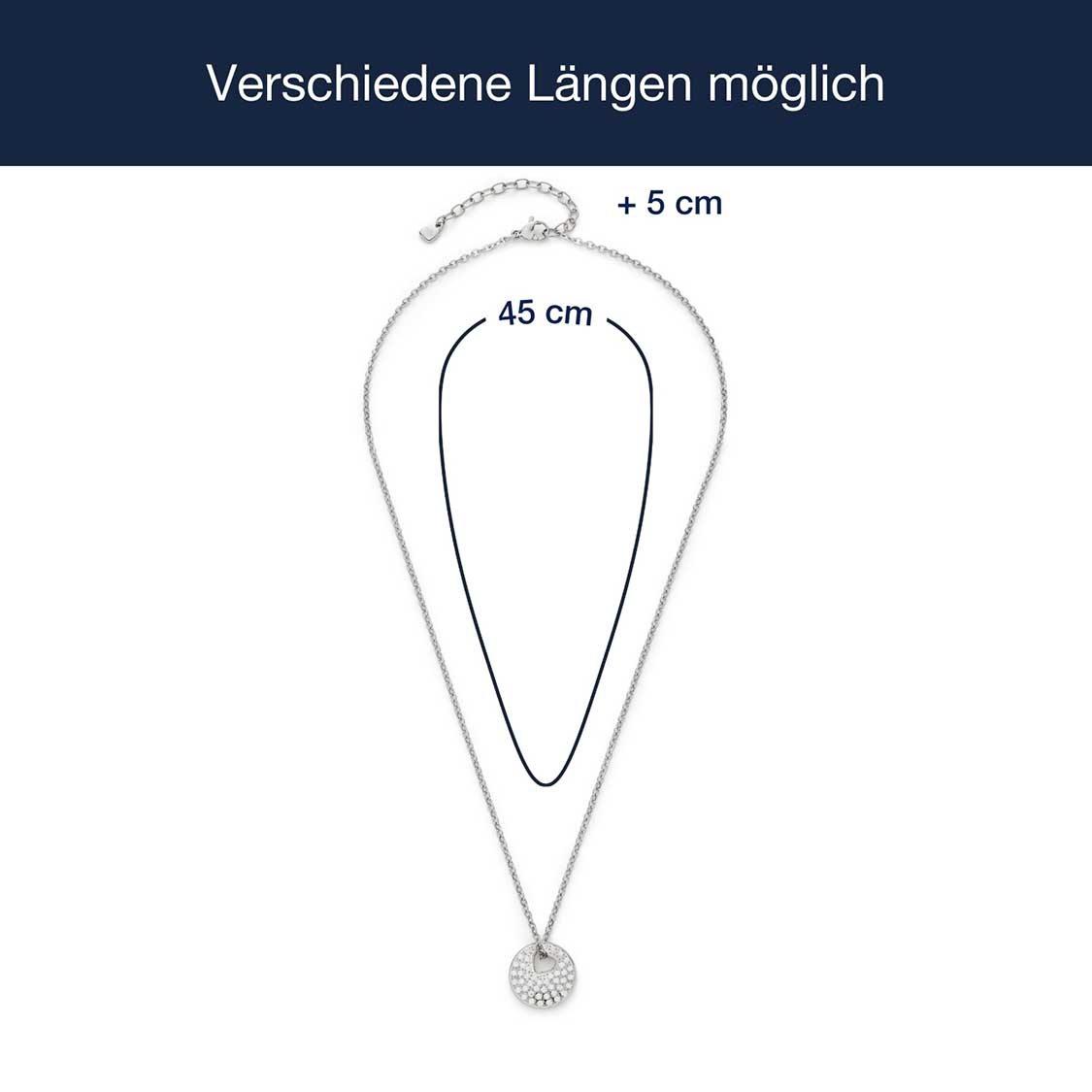 Massangaben zu Halskette SUE AMOUR 45 cm