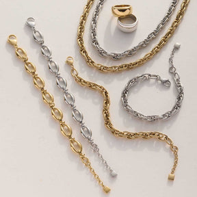 Armband ANDREA gold und silber in verschiedenen Kettenstilen und Verschlussarten
