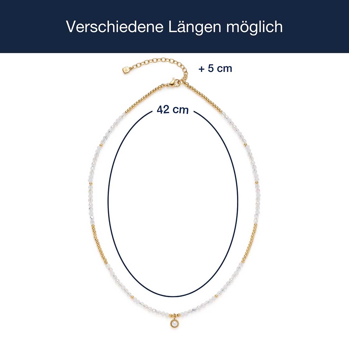 Massangaben zu Halskette ALTHINA 42 cm gold CIAO