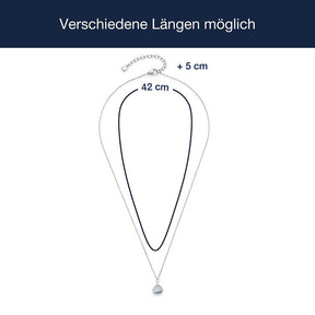 Massangaben zur Halskette INDRA 42 cm blau CIAO mit Verlängerungskette