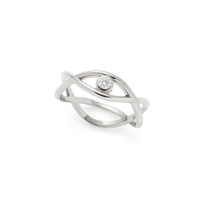 Ring TAVARI 18 CIAO silber mit Diamant, gekreuzte Baender