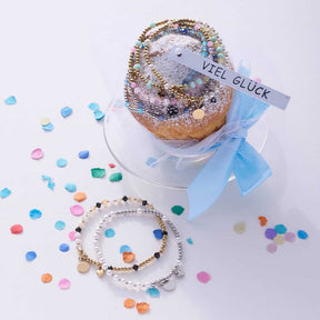 Armband TIAMO gold You & Me CIAO mit Verpackung und bunten Schmuckperlen