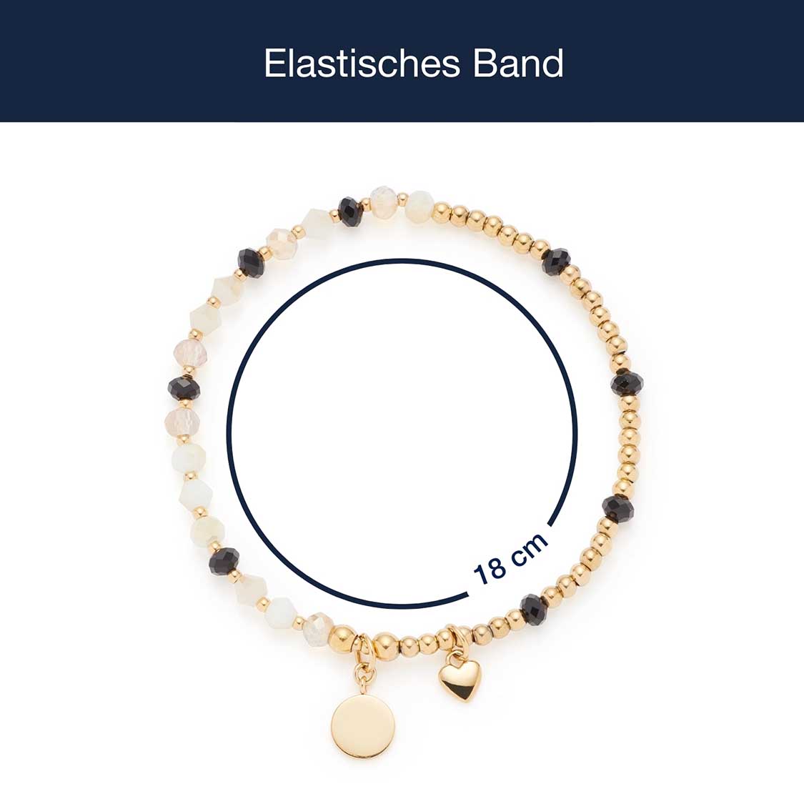 Elastisches Armband TIAMO gold You & Me CIAO mit Massangaben