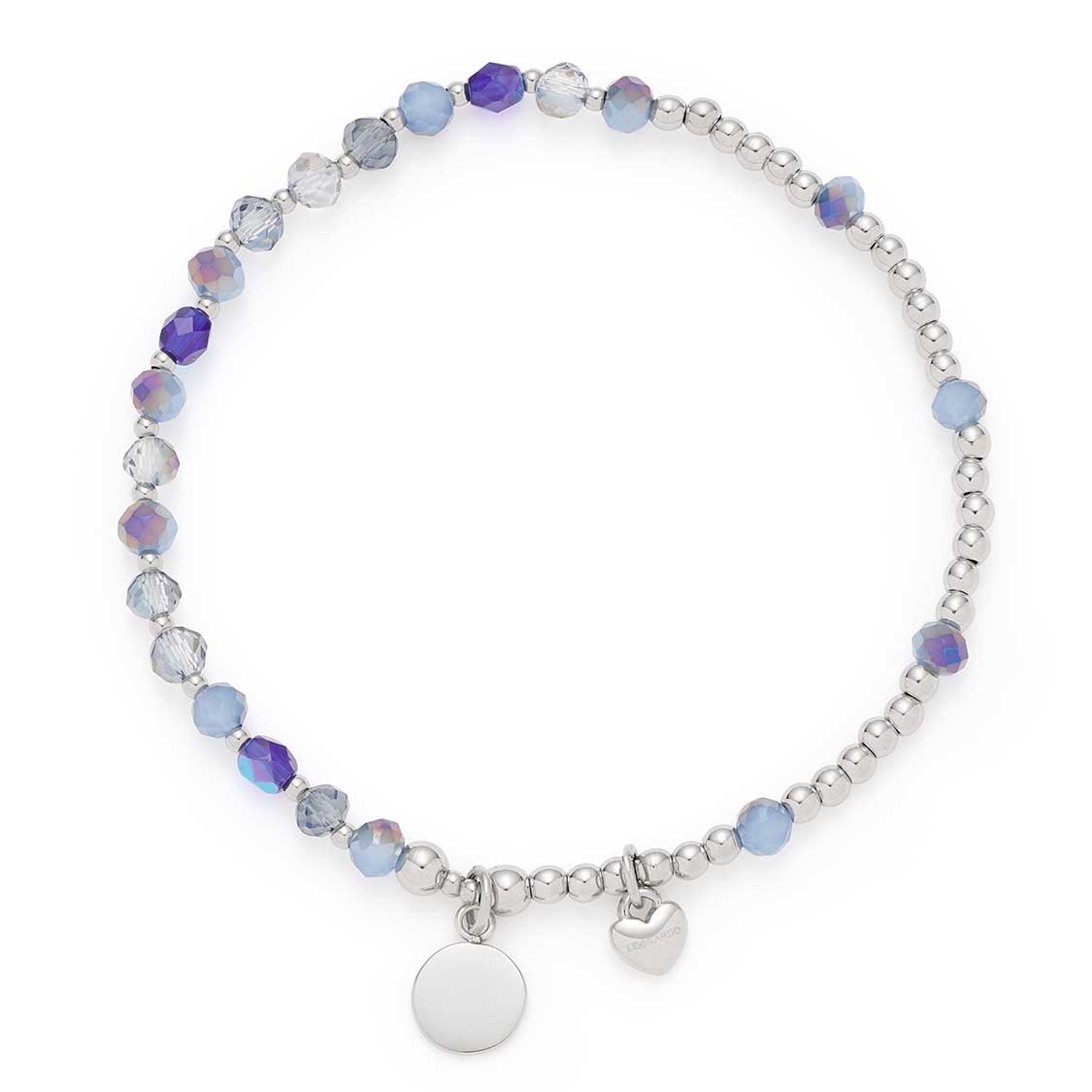 Armband UNITA You & Me CIAO mit Perlen in Blau- und Violetttönen und silbernen Elementen