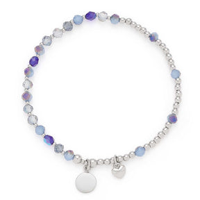 Armband UNITA You & Me CIAO mit Perlen in Blau- und Violetttönen und silbernen Elementen
