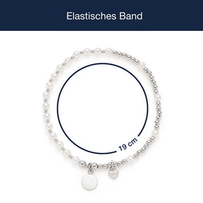 Elastisches Armband LIARA You & Me CIAO mit Perlen und Anhängern, Massangaben