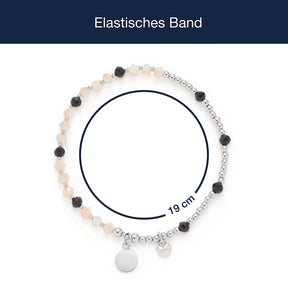 Elastisches Armband LIORA You & Me CIAO mit Perlen und Anhänger, Größenangabe 19 cm