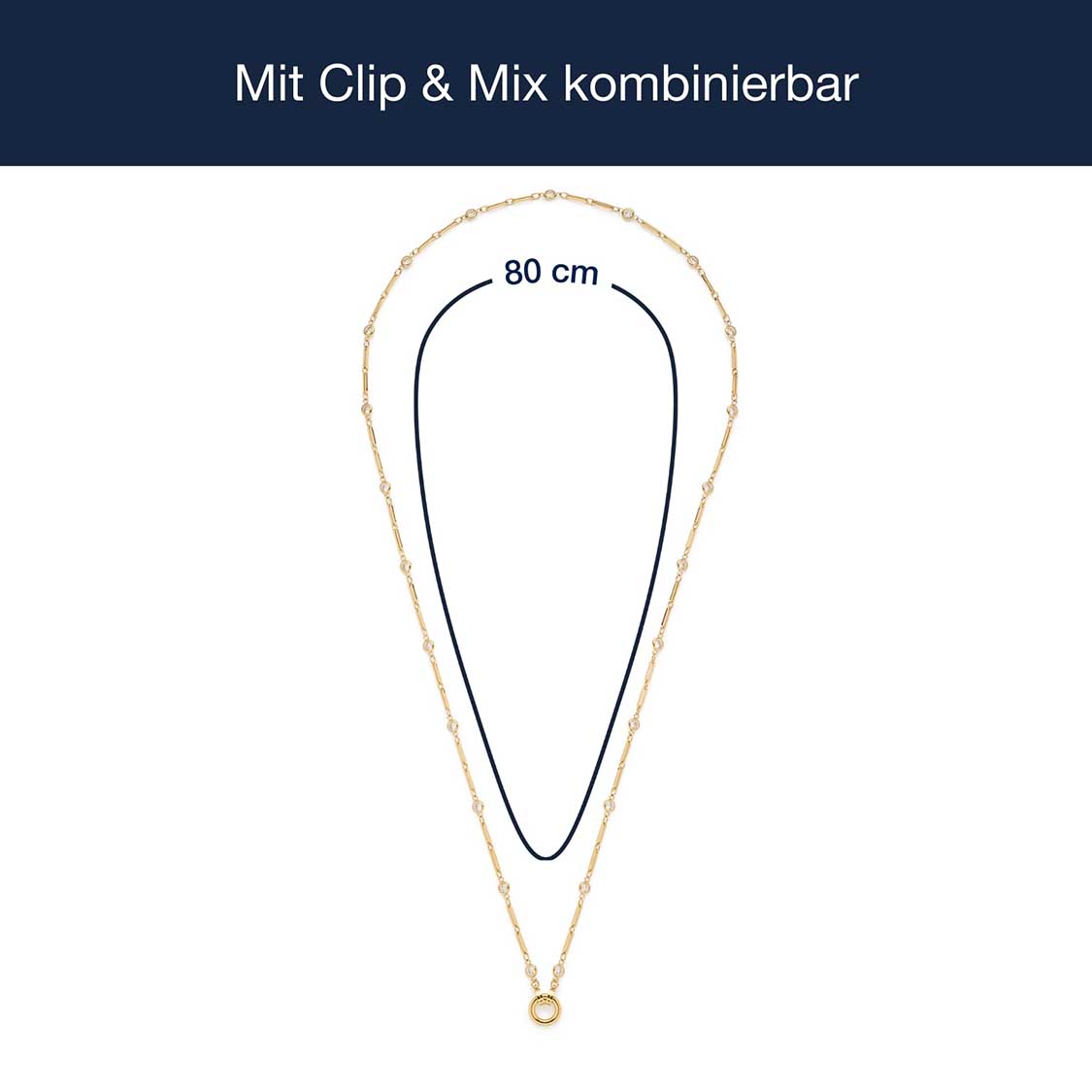 Massangaben zu Halskette REBECCA gold Clip & Mix
