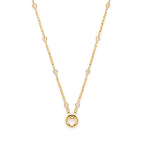 Halskette REBECCA in Gold mit Stäbchen-Glieder-Kette und rundem Anhänger