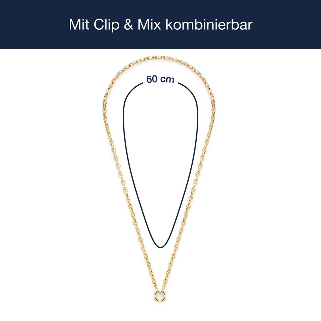 Massangaben zu Halskette YVETTE 60 cm gold Clip & Mix