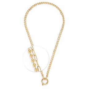 Halskette LIZZY gold mit Clip-Verschluss und Kettendetail