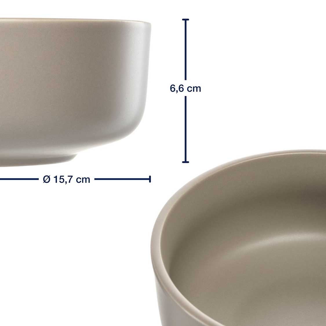 Massangaben zu Keramikschale ROMA 16 cm beige