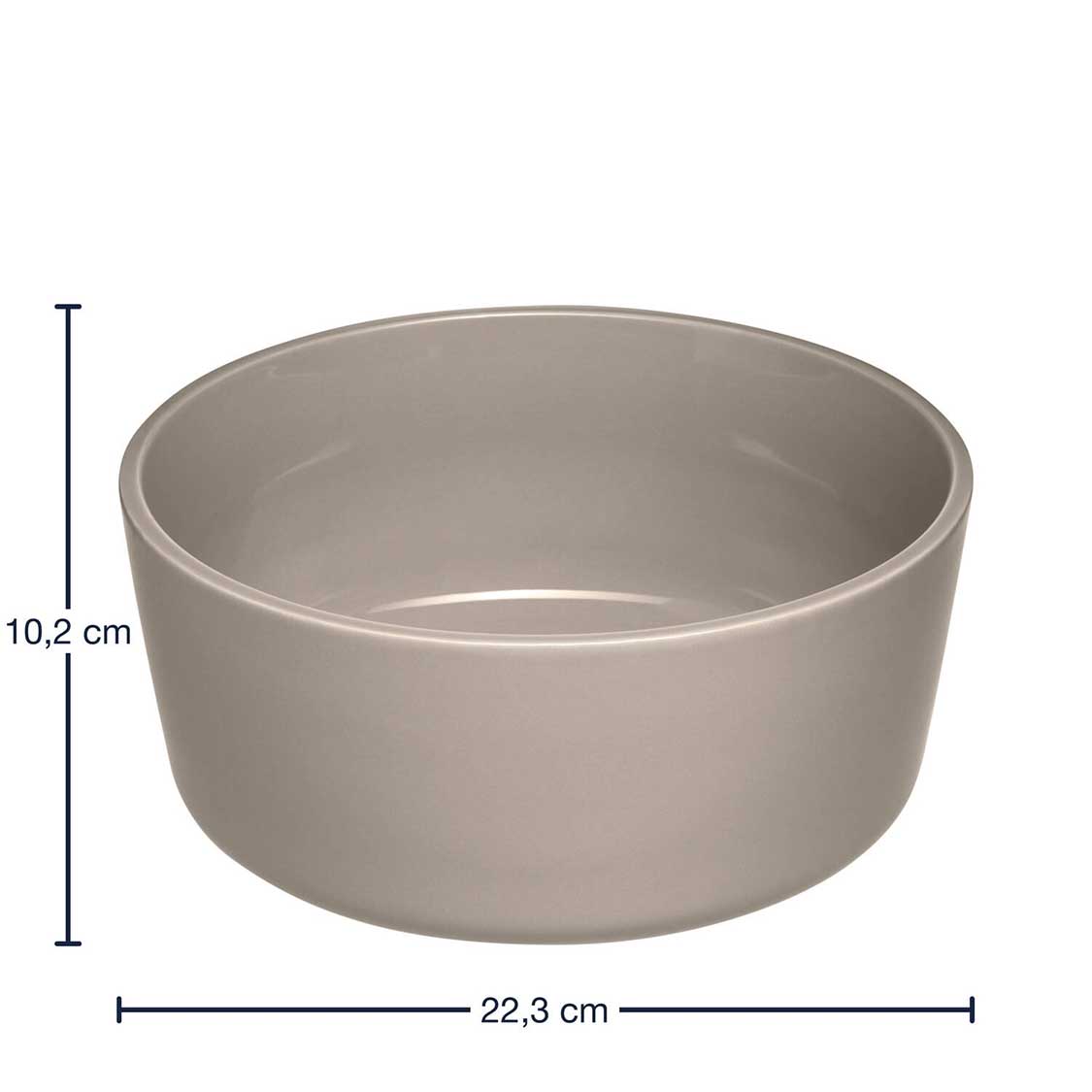 Messangaben zu Keramikschale ROMA 23 cm beige