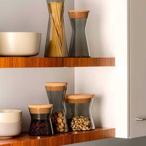 Keramikschale ROMA beige in Wohnregal mit Vorratsgläsern und Schalen