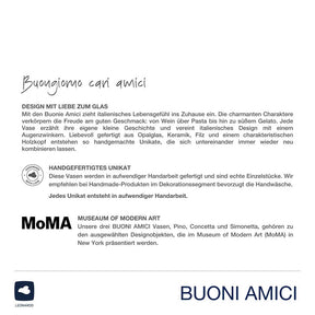 Objektvase BUONI AMICI Simonetta, Produktinformationen und Verpackung