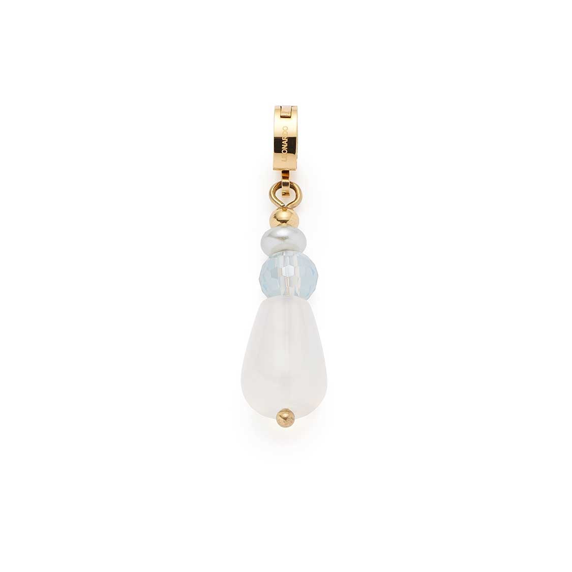 Anhänger JANE gold Clip & Mix mit Glasperlen in Weiß und Blau