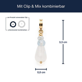 Anhänger JANE gold mit Clip & Mix Kombination und Massangaben