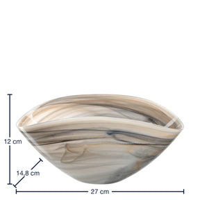 Massangaben zu Schale ALABASTRO 27 cm x 15 cm beige/schwarz