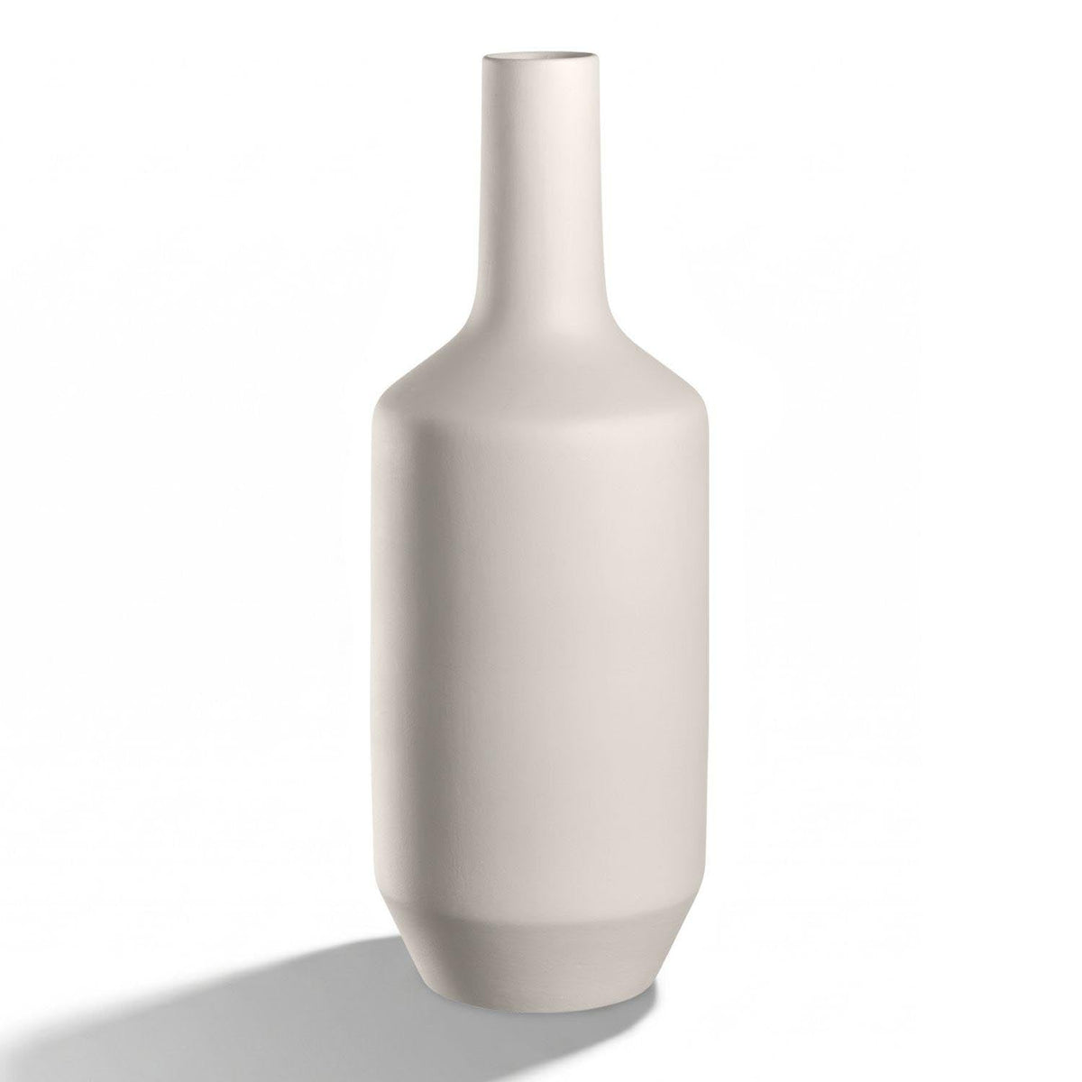 Keramikvase MILANO creme, bauchige Form mit schmalem Hals, vor weißem Hintergrund