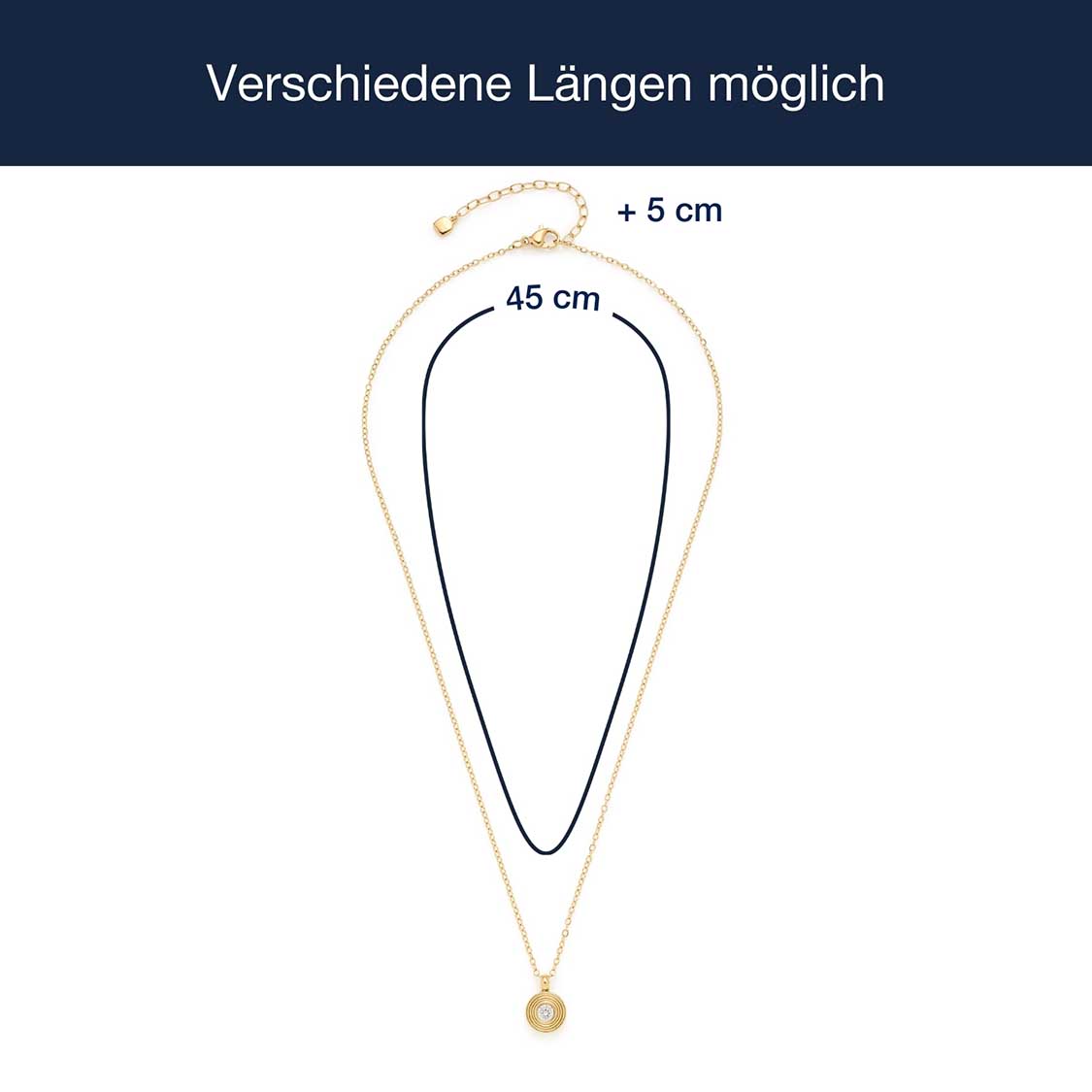 Massangaben zu Halskette ISABELLE 45 gold
