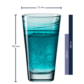 Massangaben zum Trinkglas VARIO STRUTTURA 280 ml Farbverlauf