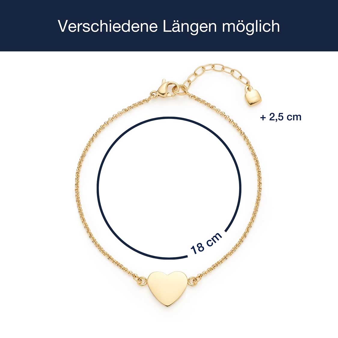 Massangaben zu Armband KELLY gold mit persönlicher Gravur