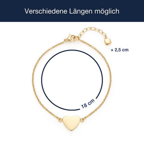 Massangaben zu Armband KELLY gold mit persönlicher Gravur