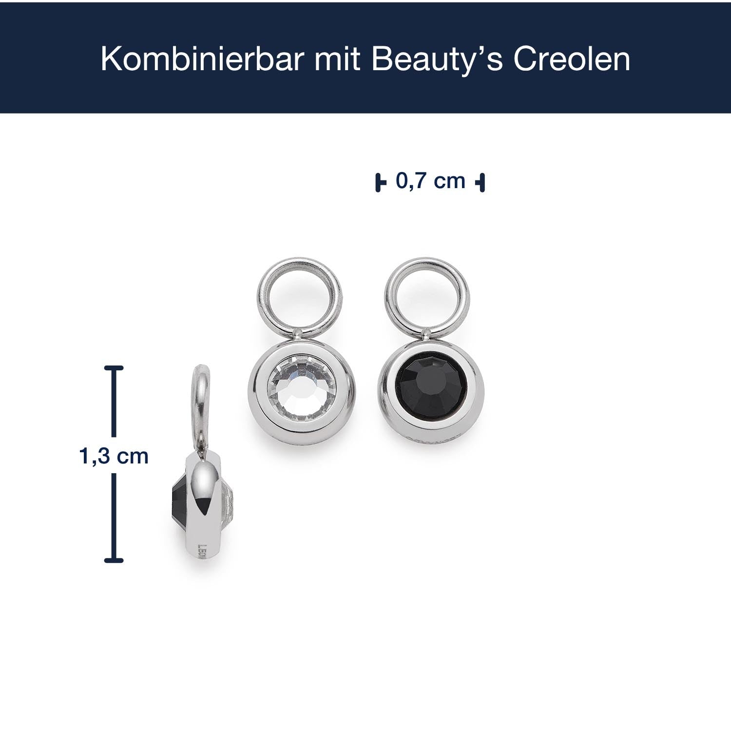 Massangaben zu Set/2 Anhänger BLACKY silber/schwarz Beauty's