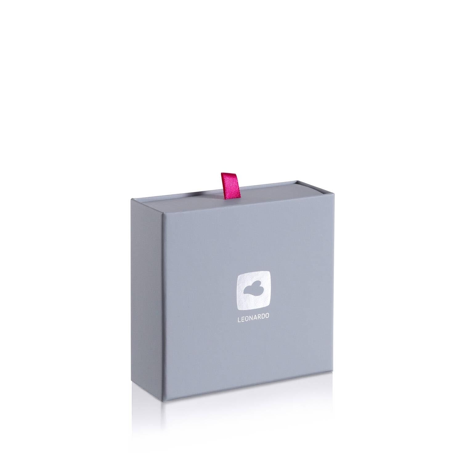 Halskette ANGEL in silberner Farbe in grauer Geschenkbox mit rosa Schleife