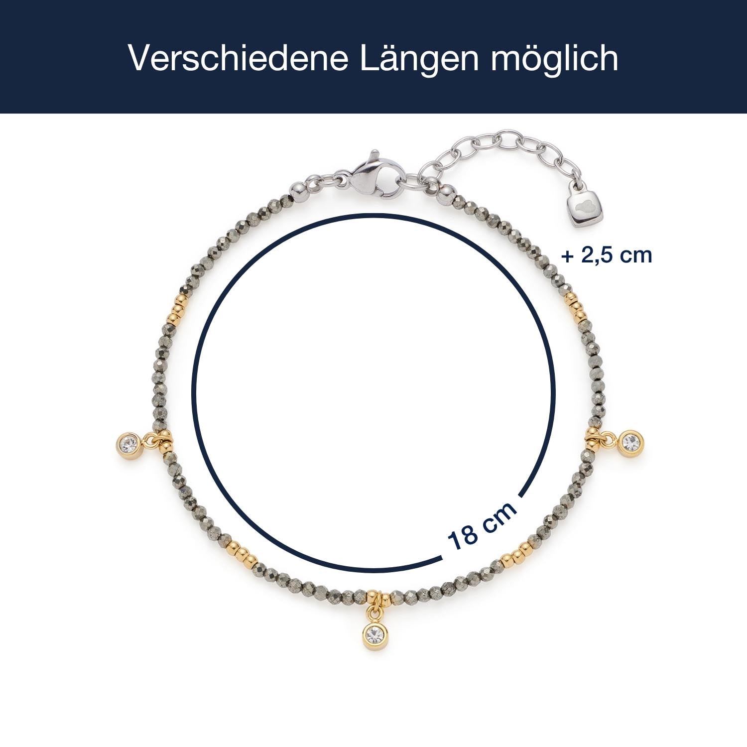 Massangaben zu Armband ANNA CIAO mit verschiedenen Längen möglich