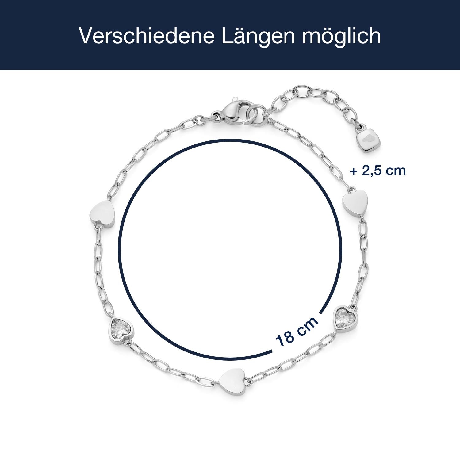 Messangaben zum Armband CHRISTIE CIAO, verschiedene Längen möglich