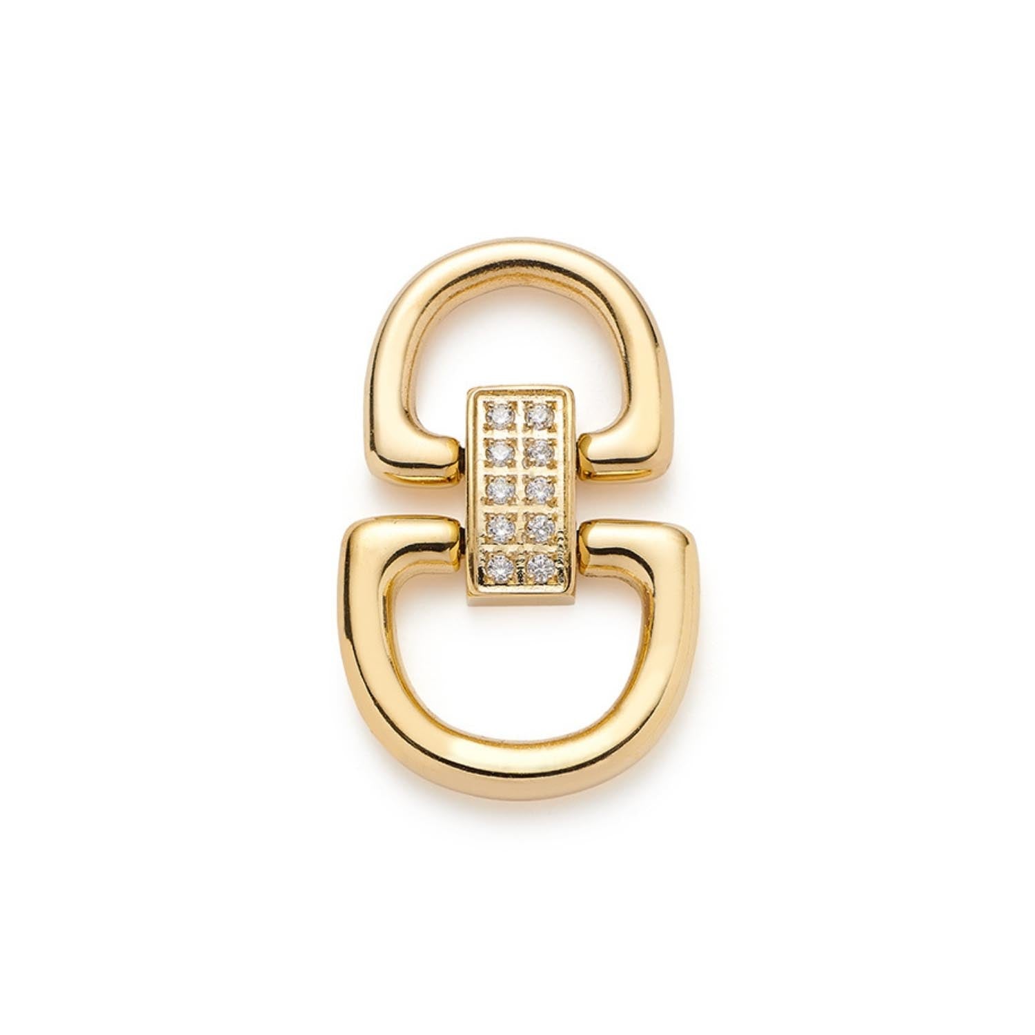 Schäkel TUXIDO gold Clip & Mix mit Diamanten-Besatz auf weißem Hintergrund