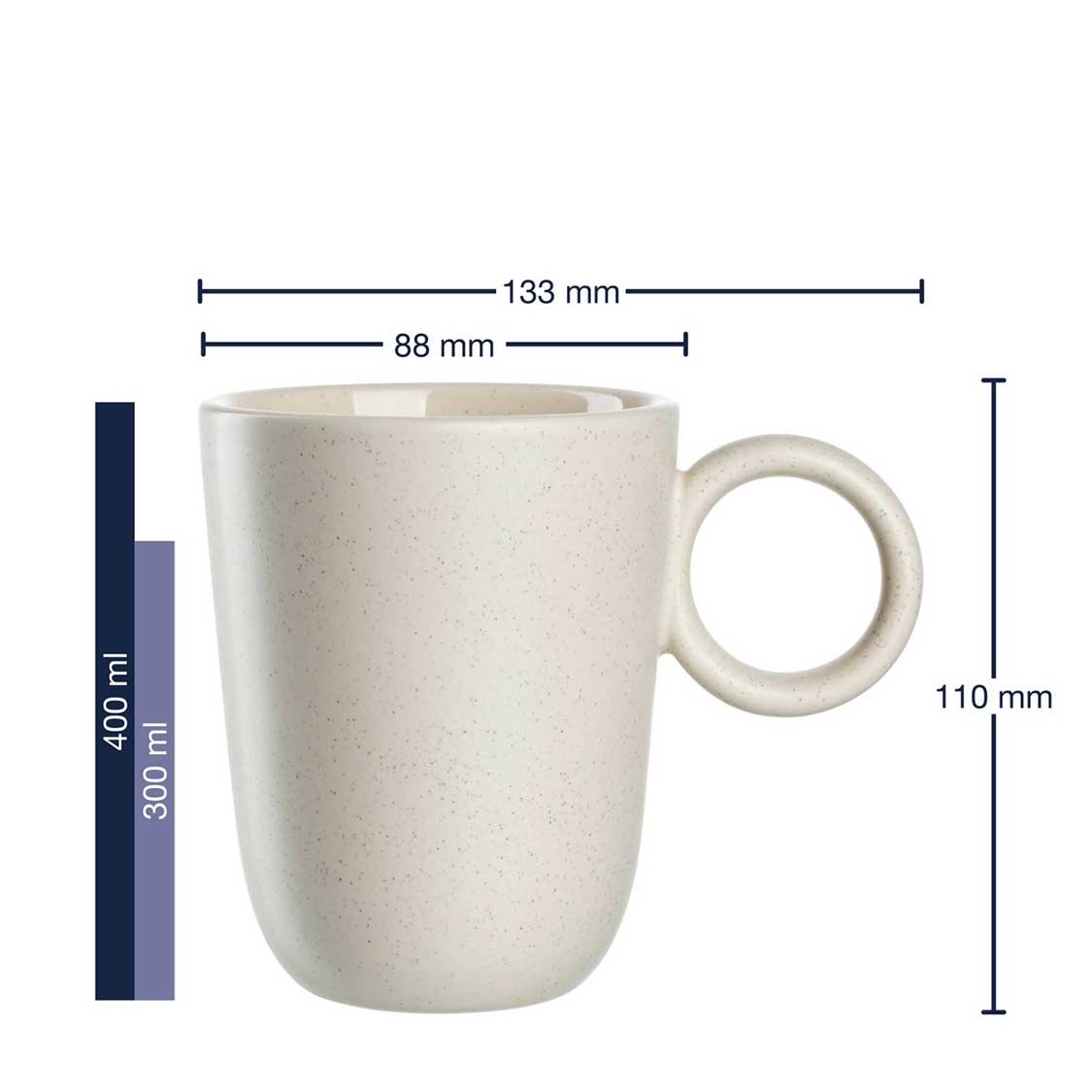 Massangaben zu Keramiktasse ROMA 400 ml creme