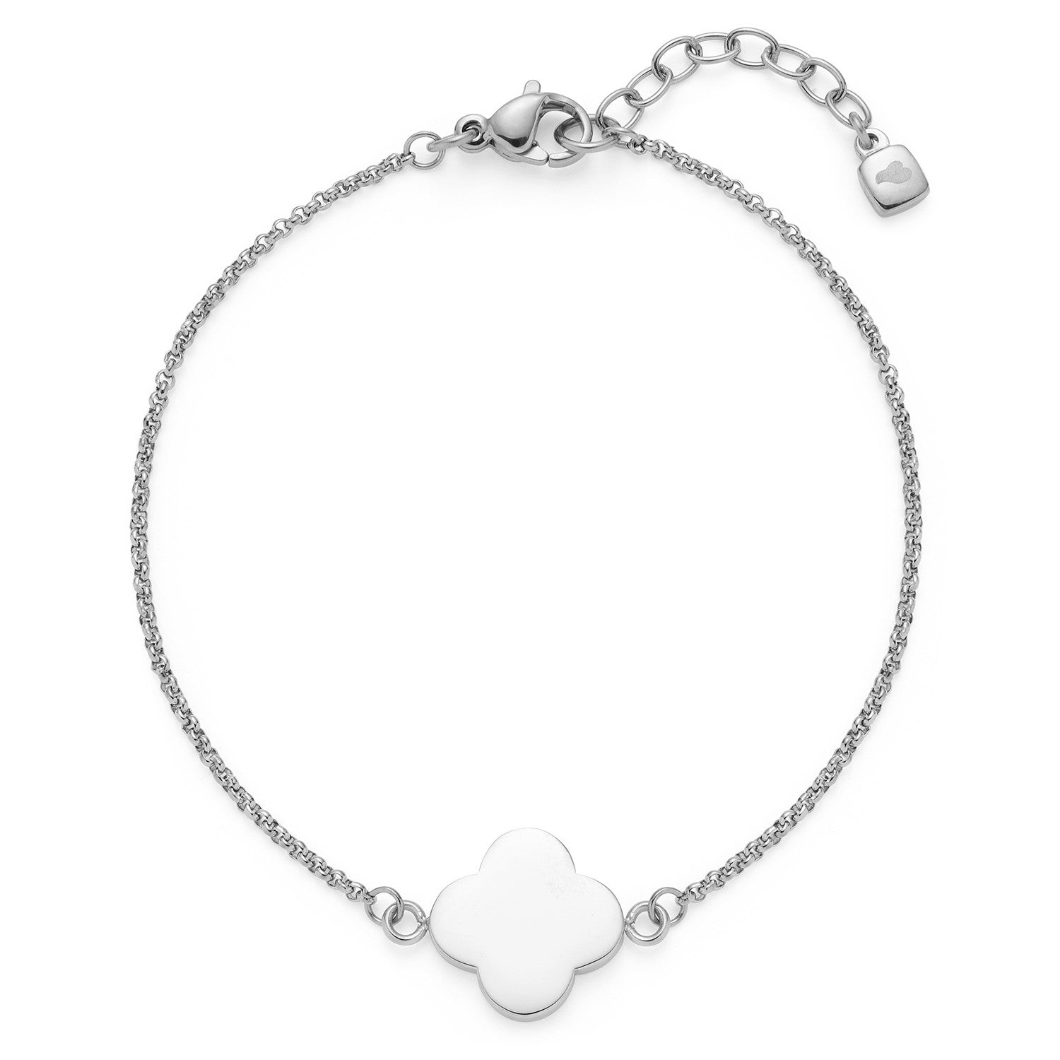 Armband METTE mit silbernem Kettenglied und vierblättrigem Kleeblatt-Anhänger