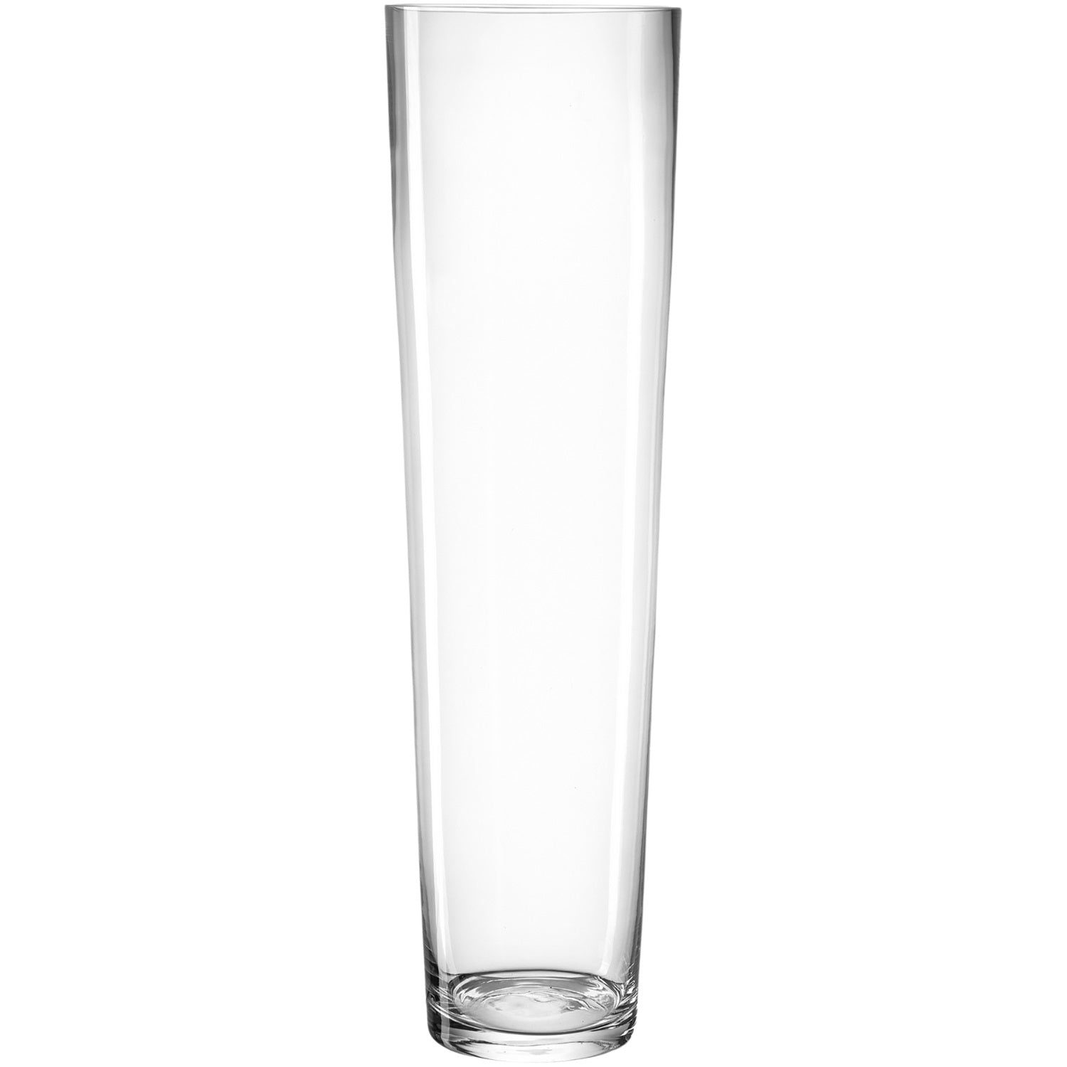 Bodenvase KONISCH aus klarem Glas, zylindrische Form