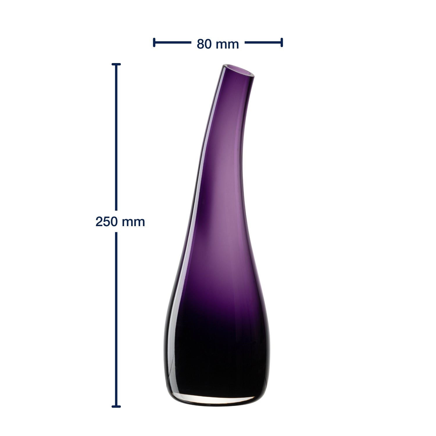 Massangaben zu Vase 25 violett LUMINOSA
