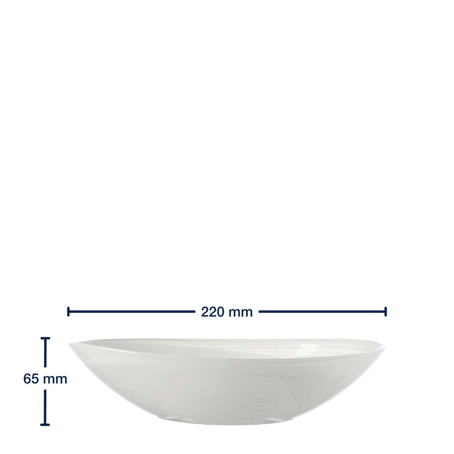Massangaben zu Schale ALABASTRO 22 cm weiß oval