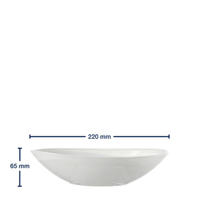 Massangaben zu Schale ALABASTRO 22 cm weiß oval