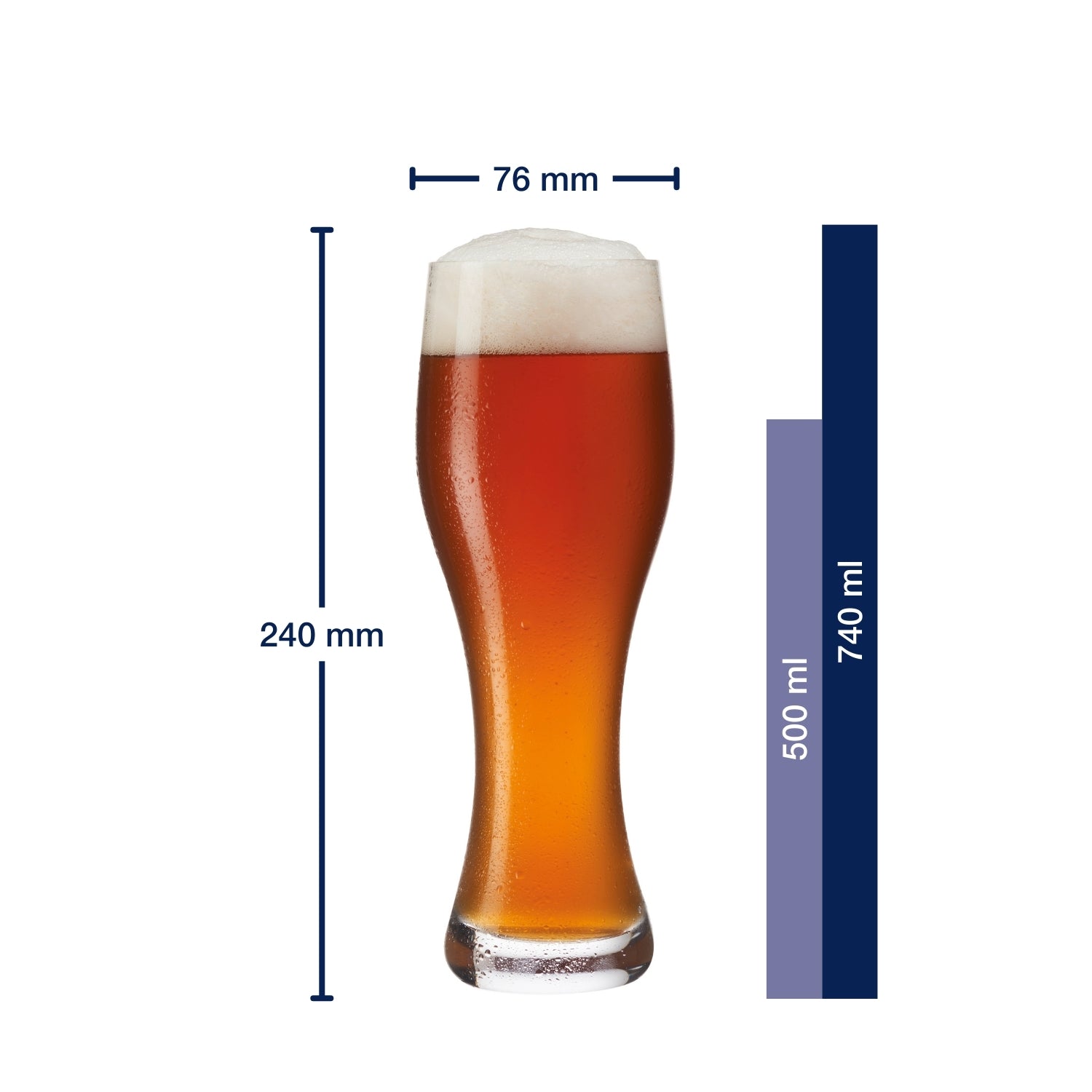 Massangaben zu Weizenbierglas TAVERNA 500 ml mit persönlicher Gravur