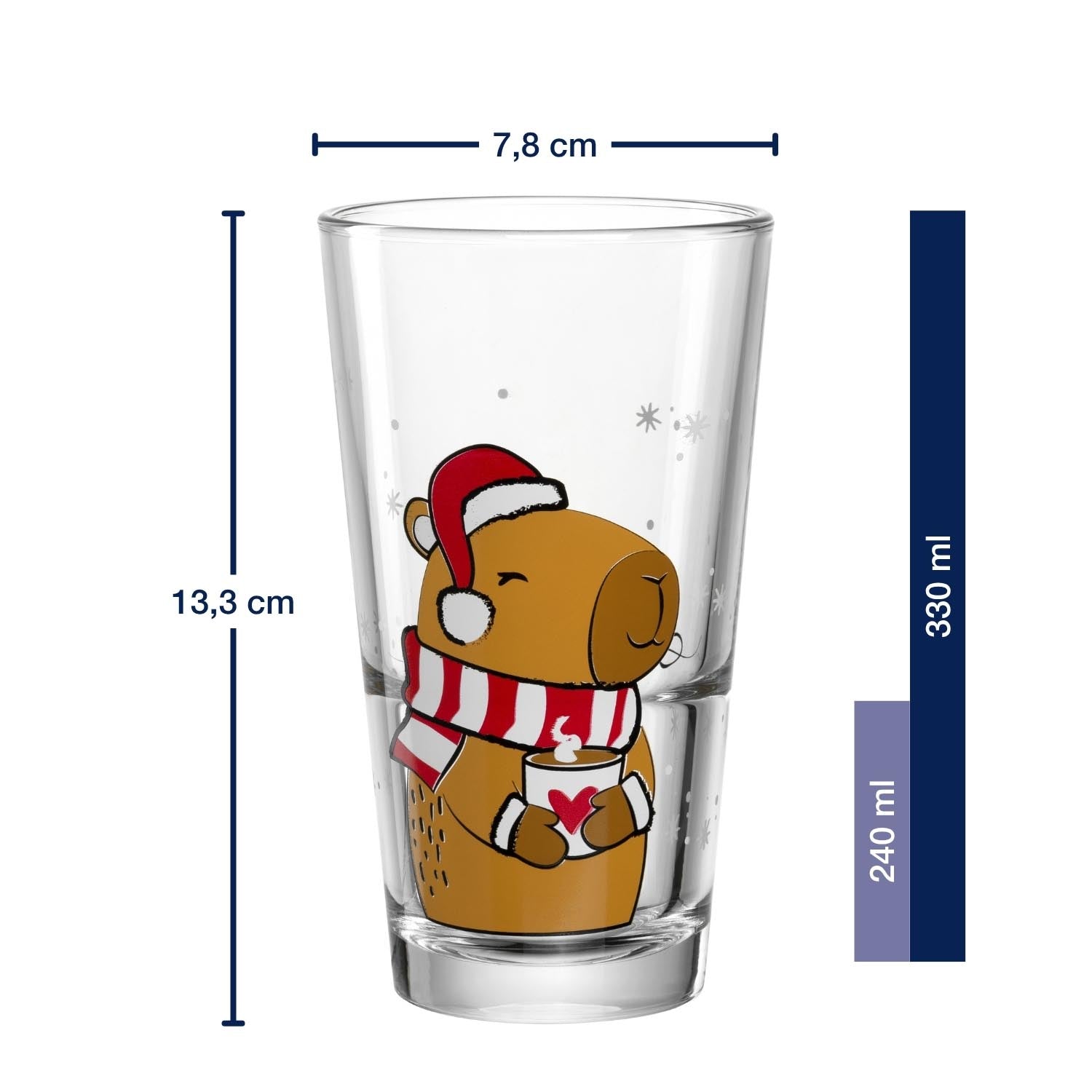 Massangaben zu Trinkglas RIPOSO 330 ml Capybara