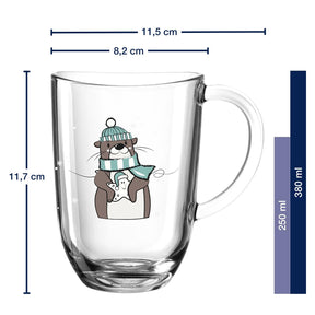 Tasse RIPOSO 380 ml Otter mit Massangaben und Fassungsvermögen