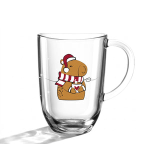 Tasse RIPOSO mit Capybara-Illustration in Weihnachtsmütze und Schal