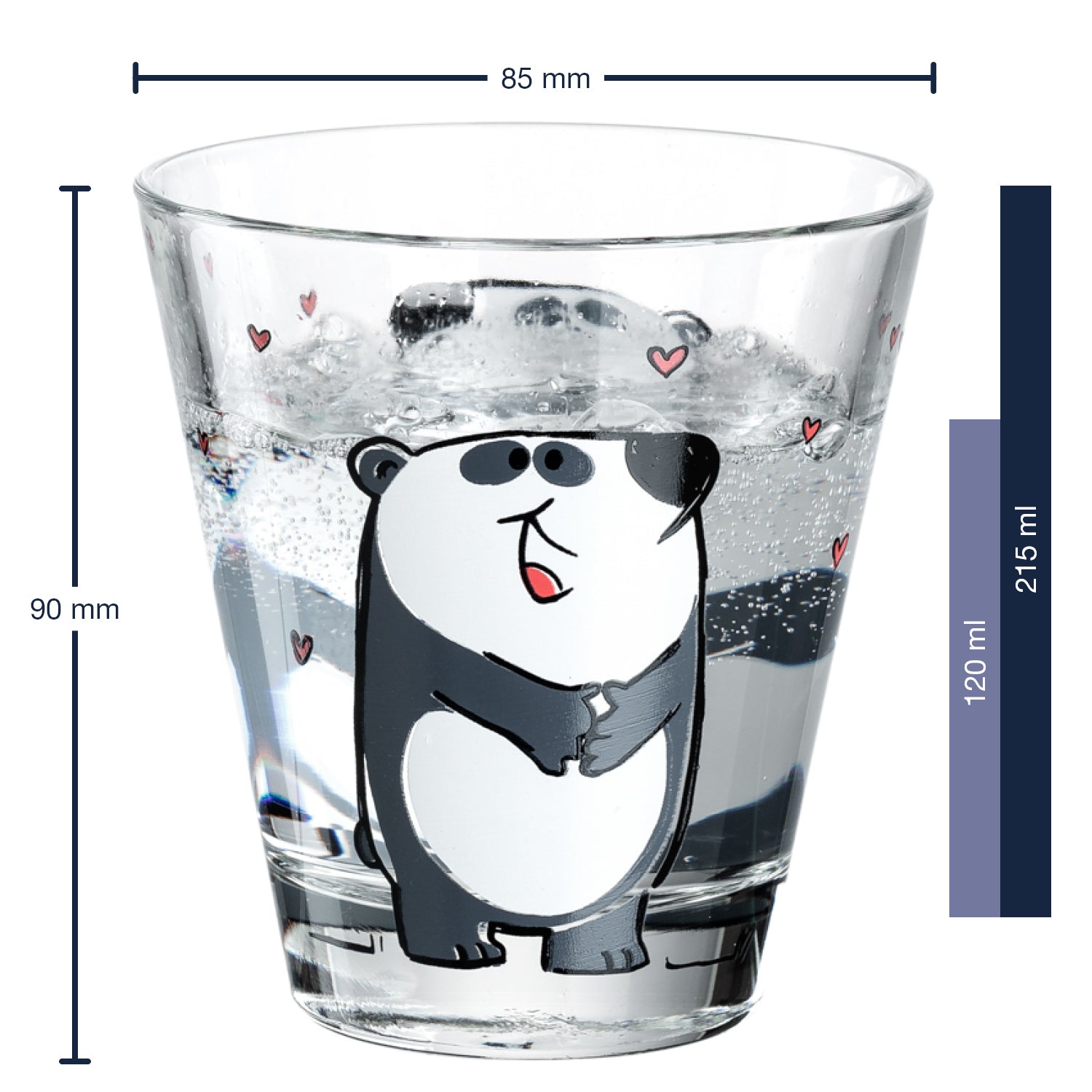 Massangaben zum Kindertrinkset BAMBINI 3-teilig Panda
