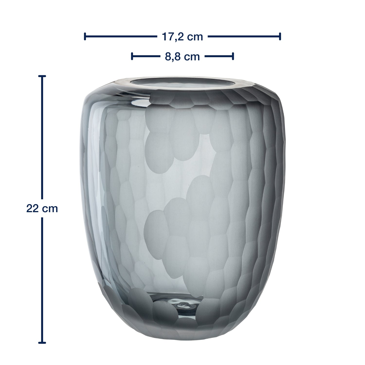 Massangaben zu Vase BELLAGIO 22 cm anthrazit