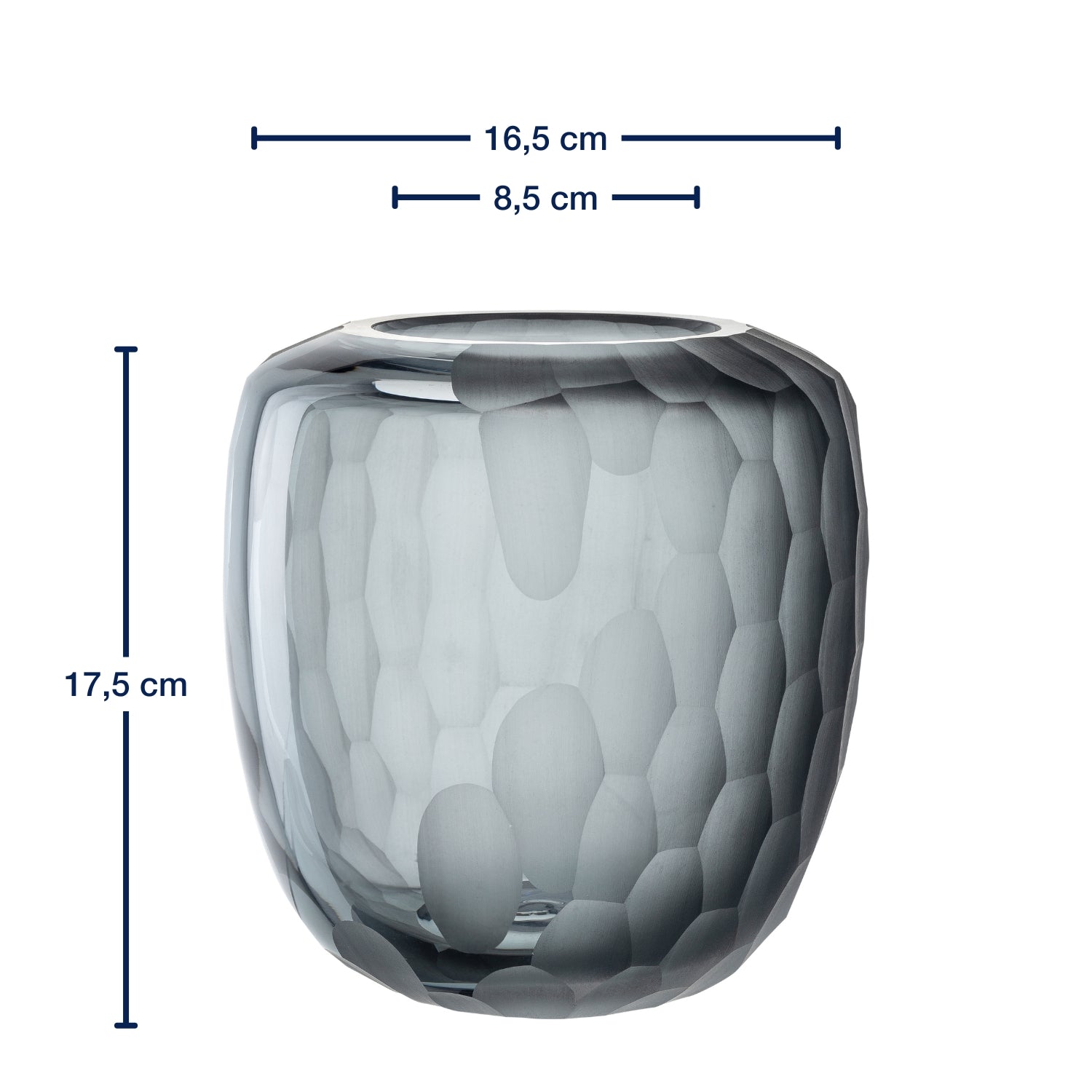 Massangaben zu Vase BELLAGIO 18 cm anthrazit