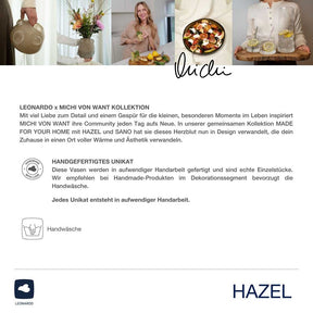 Schale HAZEL auf Esstisch mit Speisen und Blumenvase