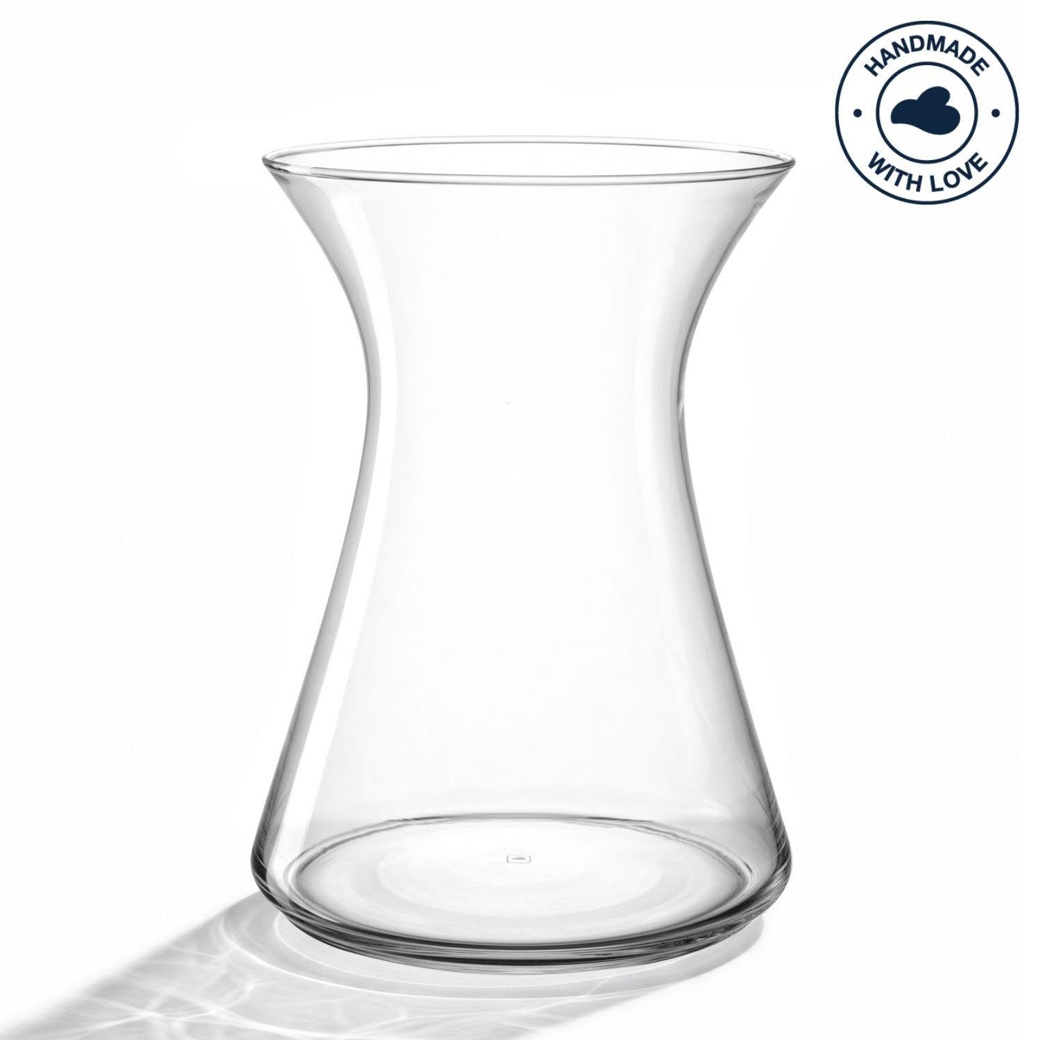 Vase GIA 30 cm aus klarem Glas mit geschwungener Form