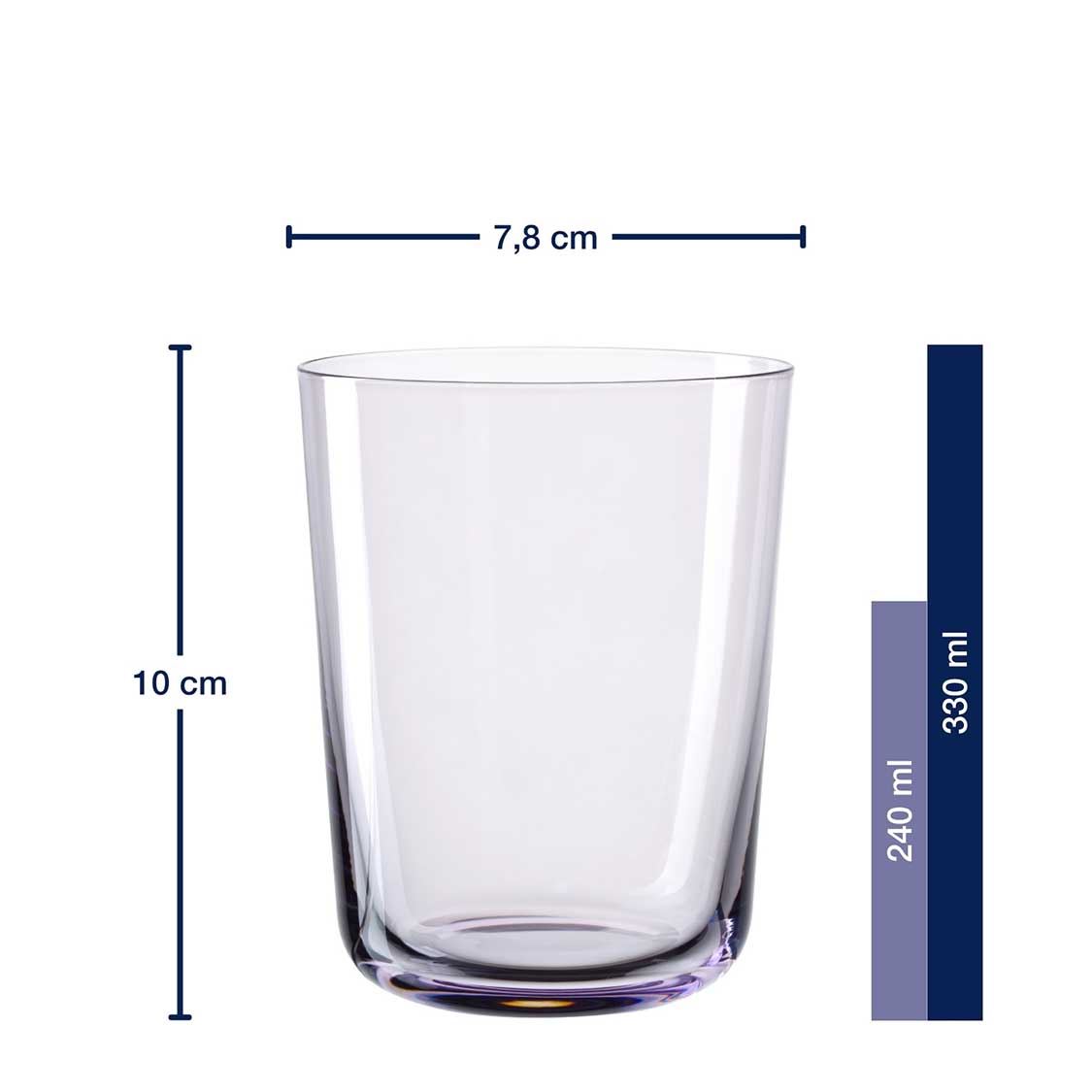 Massangaben zu Trinkglas LEGGERO 330 ml lavanda