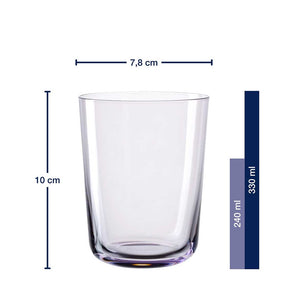 Massangaben zu Trinkglas LEGGERO 330 ml lavanda